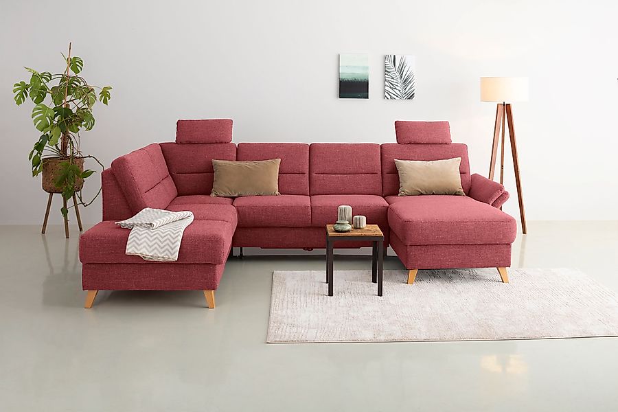 Home affaire Wohnlandschaft »Westerland U-Form« Federkern, wahlweise Bettfu günstig online kaufen