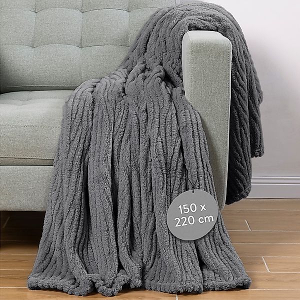 Wohndecke Sherpa Decke 150x220 grau - günstig online kaufen