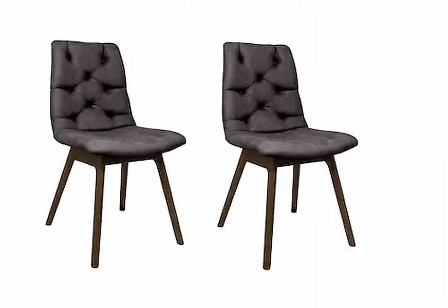 andas Esszimmerstuhl »Ramon«, (Set), 2 St., Microfaser, mit Massivholzbeine günstig online kaufen