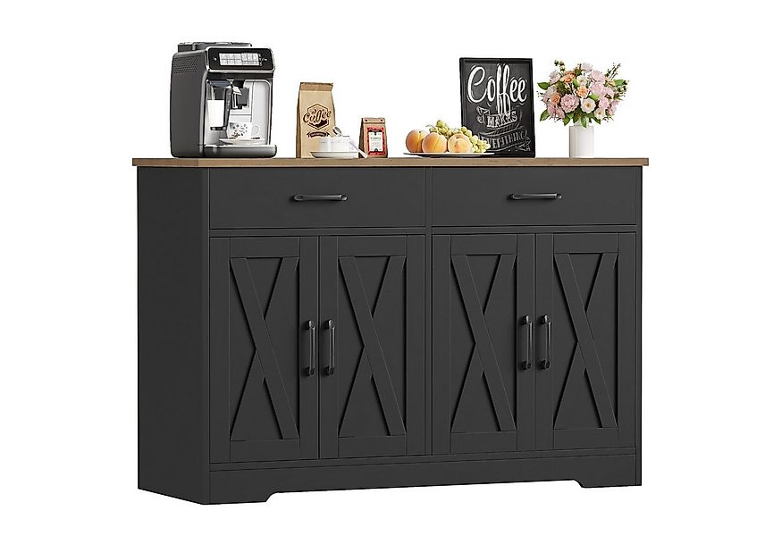 HOMECHO Buffet 120cm Breit Küchenschrank mit Arbeitsplatten, 2 Schubladen, günstig online kaufen