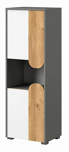 Feldmann-Wohnen Stauraumschrank Carina (1-St) 50x38x144cm graphit hell weiß günstig online kaufen