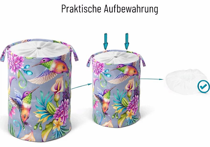 Sanilo Wäschekorb "Kolibri", kräftige Farben, samtweiche Oberfläche, mit De günstig online kaufen