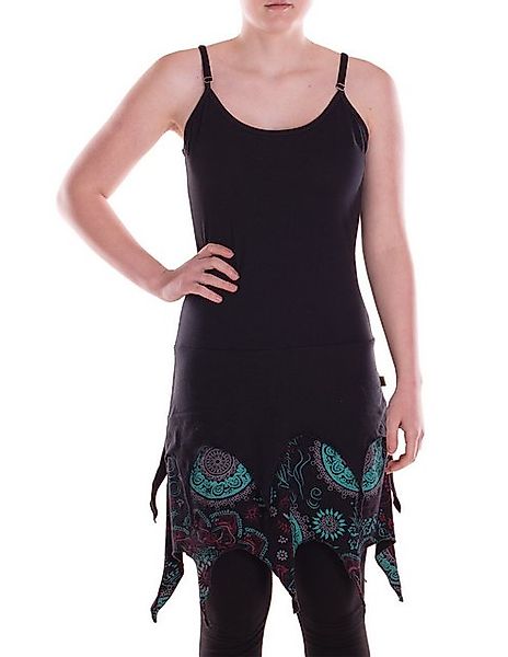 Vishes Zipfelkleid Damen Kleid Baumwolle Paisley asymmetrisch Spaghetti-Trä günstig online kaufen