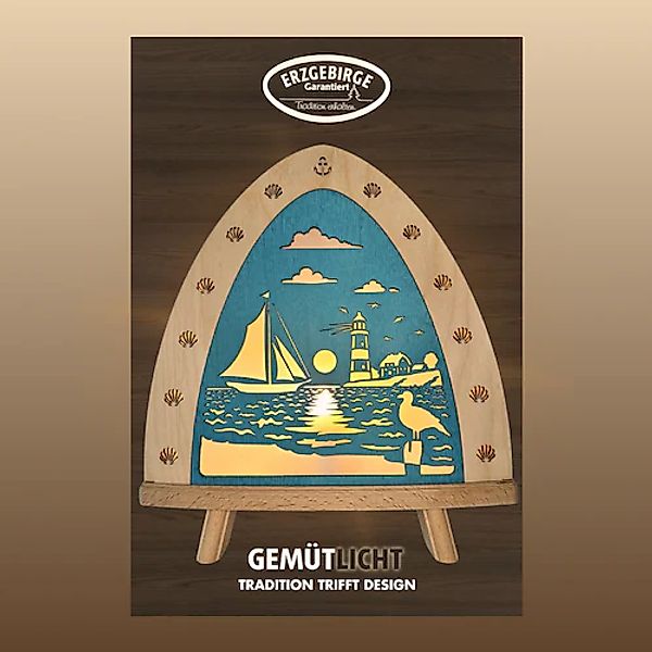 Weigla LED Dekolicht »Leuchtturm - Maritim, BxHxT: 30x32x6 cm« E14 Dekolamp günstig online kaufen