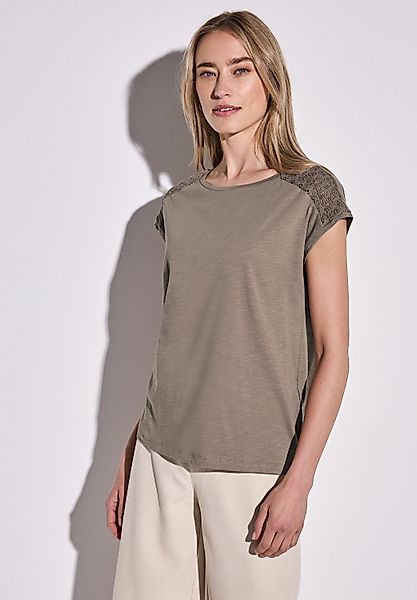 STREET ONE Spitzenshirt, im soften Baumwoll-Mix günstig online kaufen