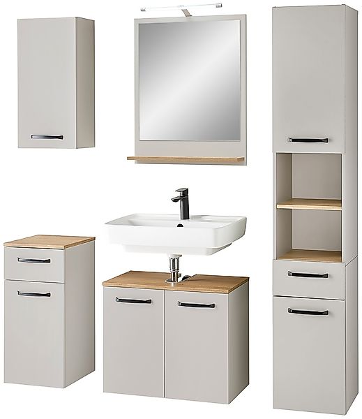Saphir Badmöbel-Set "Quickset 500, Waschbeckenunterschrank mit Spiegel" 6 S günstig online kaufen