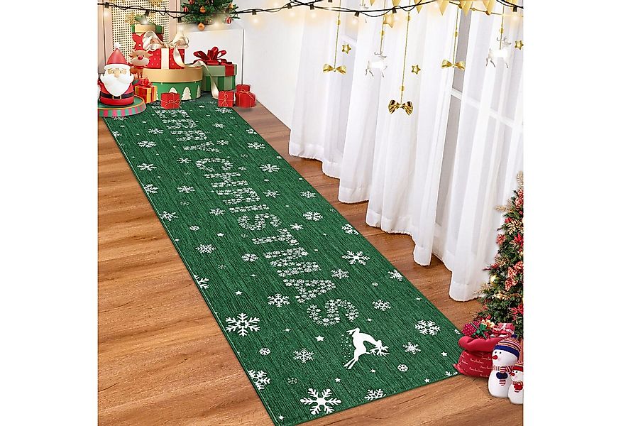 GarveeMore Teppich Wohnzimmer Weihnachtsteppich Waschbar rutschfest Teppich günstig online kaufen