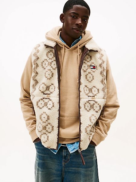Tommy Jeans Fleeceweste "TJM TEDDY AOP" Stehkragen, normale Passform günstig online kaufen