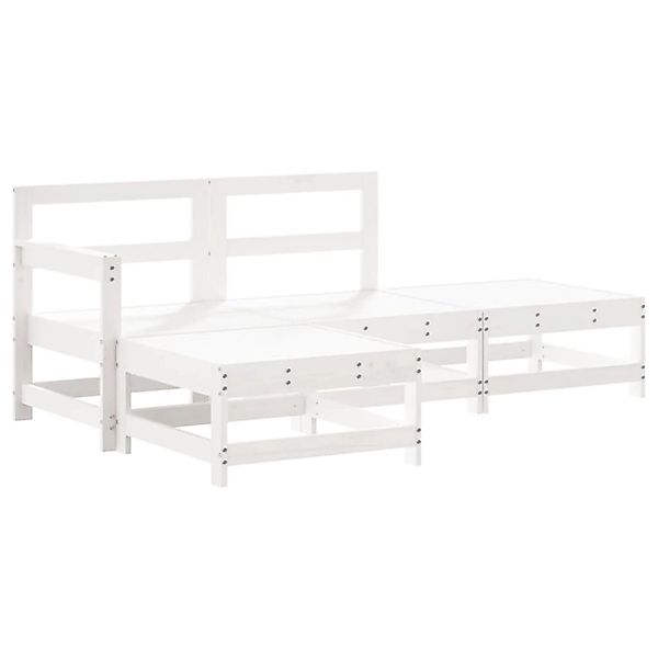 vidaXL 4-Tlg Garten-Lounge-Set Weiß Massivholz Kiefer 3186488 günstig online kaufen