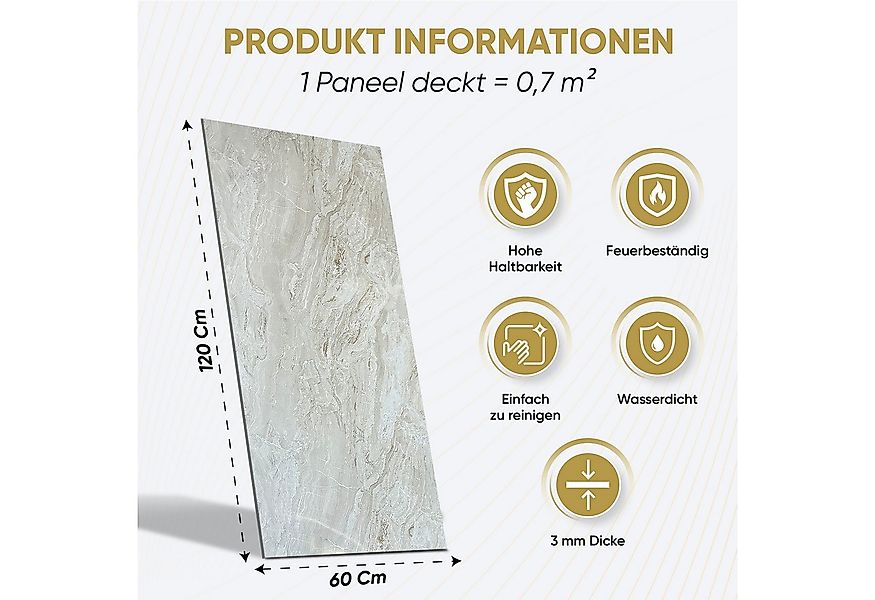 IZODEKOR 3D Wandpaneel IZODEKOR Wandverkleidung Marmoroptik 120x60cm Altern günstig online kaufen