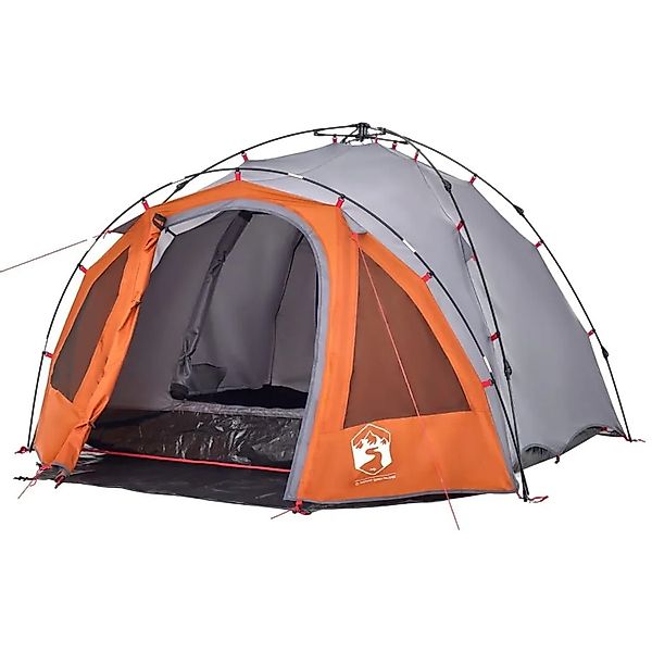 vidaXL Kuppel-Campingzelt 3 Personen Grau und Orange Quick Release 4004224 günstig online kaufen