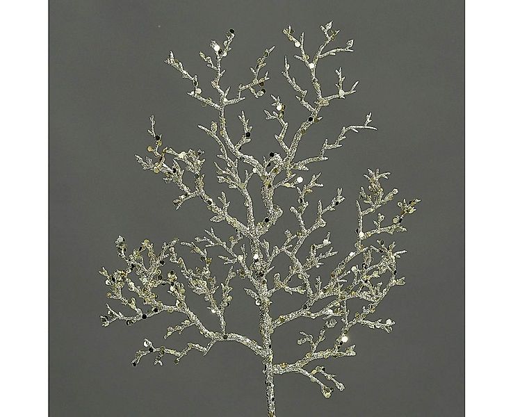 Kunstzweig Künstlicher Korallenzweig Korallenblatt Gold/Platin Glitter 3Stü günstig online kaufen