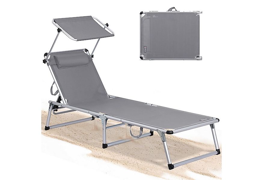 HOMECALL Gartenliege Leicht Sonnenliege Klappbar Alu Liegestuhl Strandliege günstig online kaufen