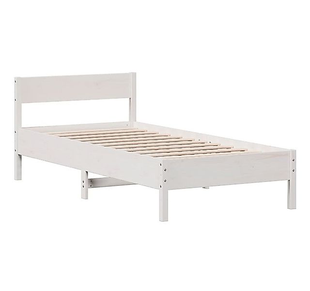 vidaXL Bett Massivholzbett ohne Matratze Weiß 90x200 cm Kiefernholz günstig online kaufen