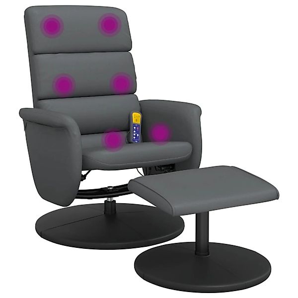 vidaXL Sessel Massagesessel mit Fußhocker Grau günstig online kaufen