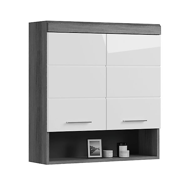Hängeschrank 74 cm x 79 cm x 24 cm Weiß-Rauchsilber günstig online kaufen