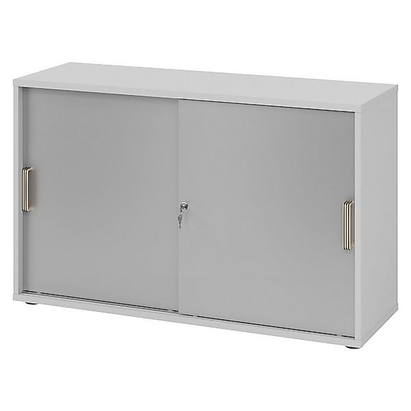 bümö Aktenschrank office Schiebetürenschrank Dekor: Grau/Silber - Griffe: S günstig online kaufen