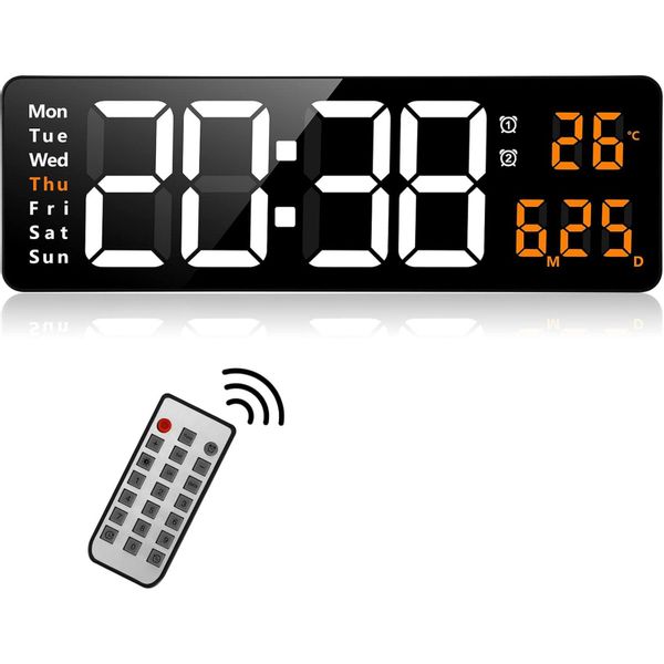 OKWISH Wanduhr 13 Zoll LED Digitale günstig online kaufen