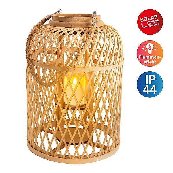 LED-Solarlaterne Korb, Bambus, Höhe 38 cm, natur günstig online kaufen