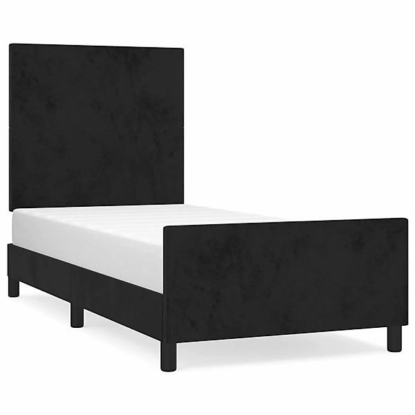 vidaXL Bettgestell mit Kopfteil Schwarz 100x200 cm Samt Modell 11359411 günstig online kaufen