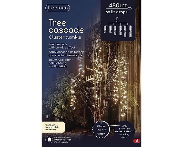 Lumineo LED-Lichterkette Lumineo Baumbeleuchtung, Cluster Twinkle 480 LED 6 günstig online kaufen