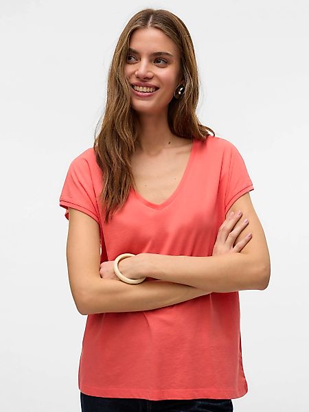 Vero Moda Kurzarmshirt VMLUNA SS V-NECK günstig online kaufen