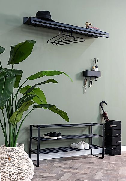 Spinder Design Garderobenleiste "SWAY 120" 2-in-1 Wandregal + Garderobe günstig online kaufen