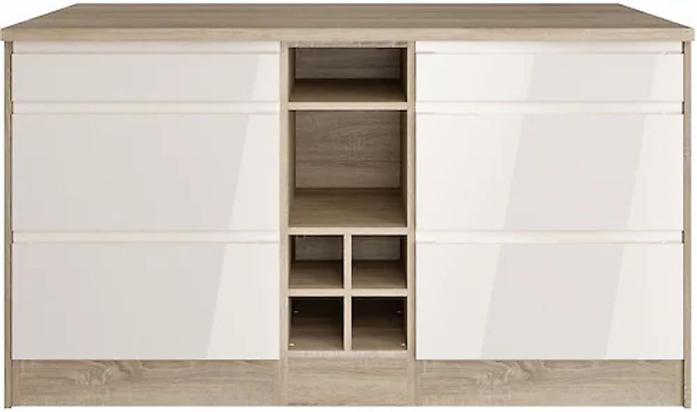 KOCHSTATION Kücheninsel »KS-Virginia« Breite 153 cm, MDF-Fronten, Flaschenr günstig online kaufen