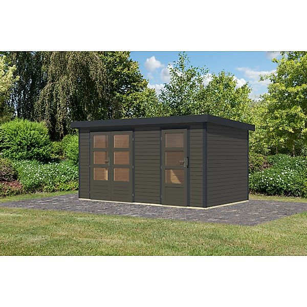 Karibu Gartenhaus Alfredo B Terragrau/Anthrazit 209 x 400 x 213 cm günstig online kaufen
