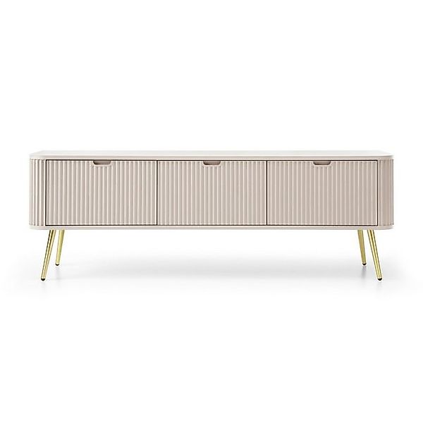 Selsey TV-Schrank ZOVA 3-türig mit Lamellenfronten und Metallbeinen, 168 cm günstig online kaufen