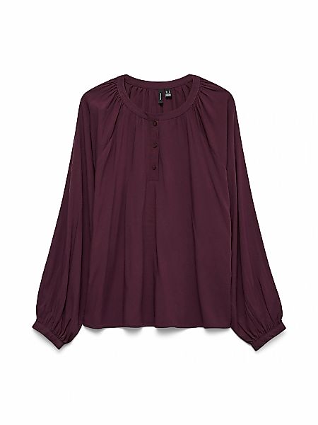 Vero Moda Langarmbluse "VMBELLA LS PLACKET TOP WVN GA NOOS" günstig online kaufen
