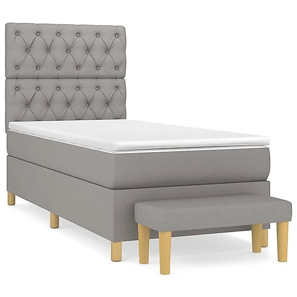 vidaXL Boxspringbett mit Matratze Hellgrau 80x200 cm Stoff1359232 günstig online kaufen