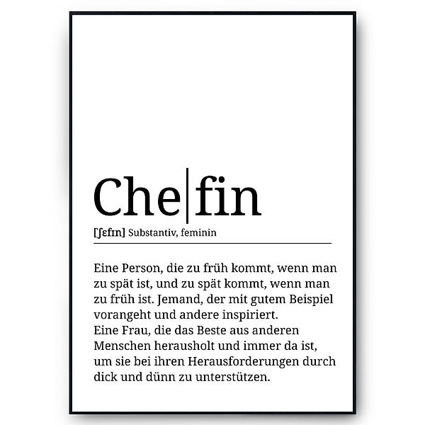 Tigerlino Poster Chefin Definition Vorgesetzte Geschenk günstig online kaufen