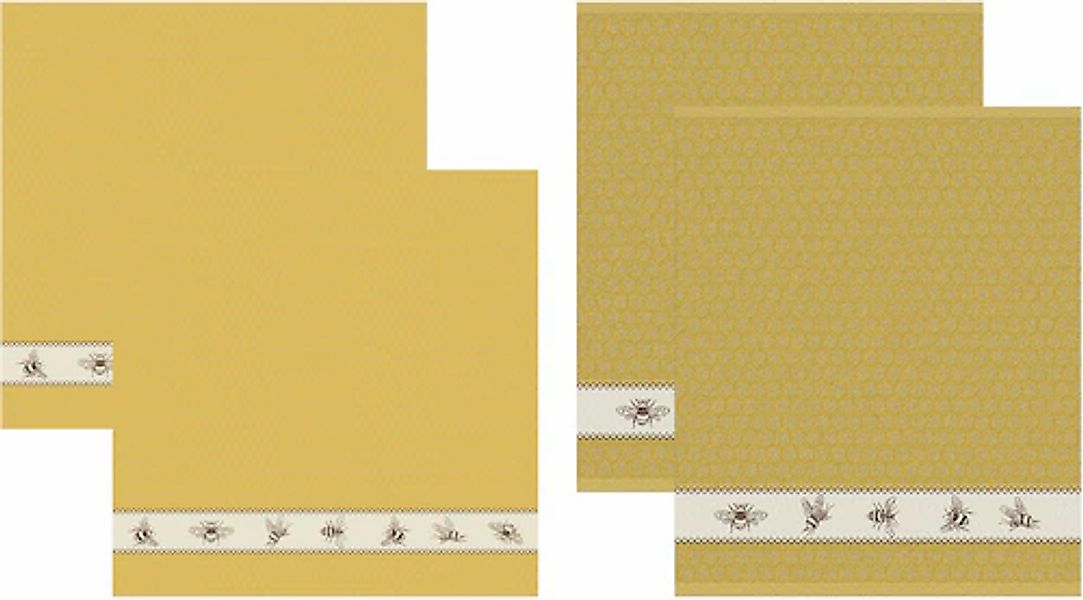 DDDDD Geschirrtuch »Bees«, (Set, 4 tlg., Combi-Set: bestehend aus 2x Küchen günstig online kaufen