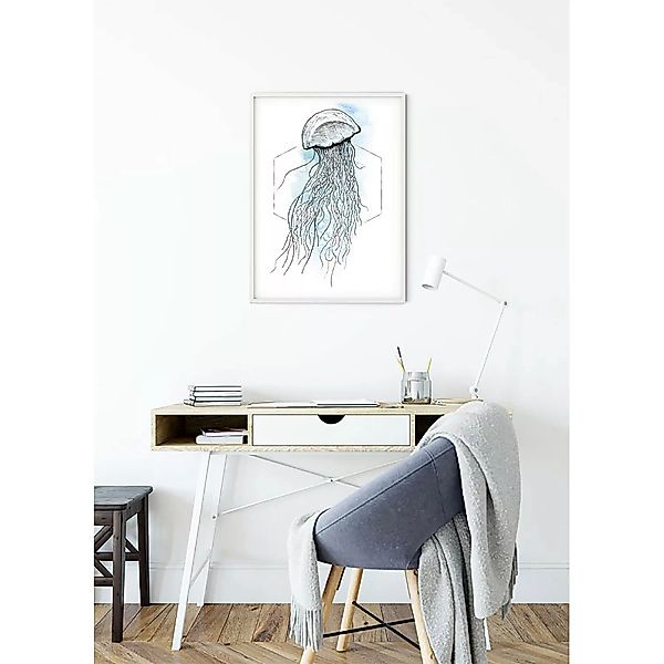 KOMAR Wandbild - Jellyfish Black - Größe: 50 x 70 cm mehrfarbig Gr. one siz günstig online kaufen