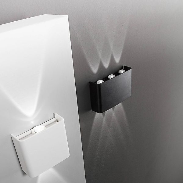 LED-Außenwandlampe KLEIN, schwarz, Breite 16 cm, Kunststoff günstig online kaufen