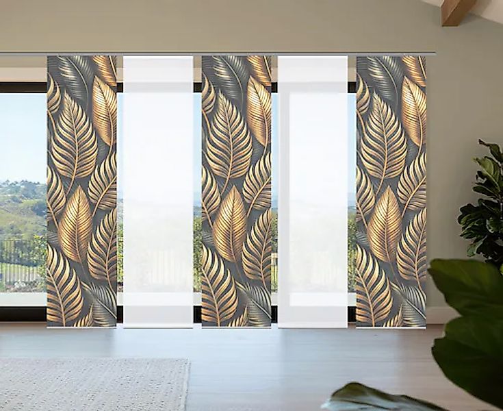 HOME in green Schiebegardine »ZEDRIC« Paneelwagen 5 Stk. tlg. Bambusoptik, günstig online kaufen