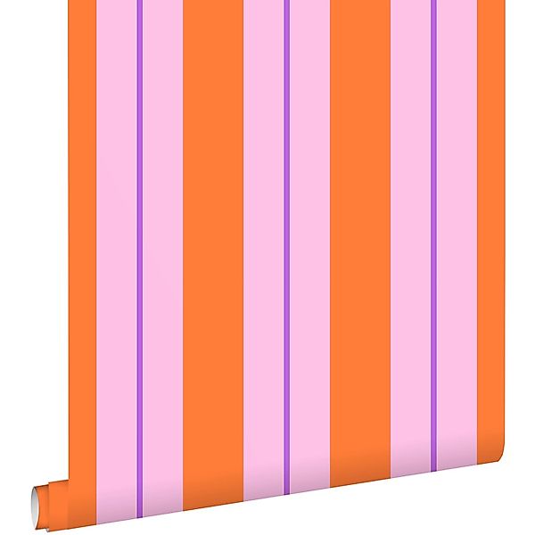 ESTAhome Tapete Streifen Orange Und Rosa 50 X 900 Cm 131678 günstig online kaufen