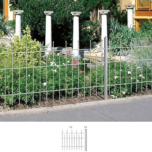 Metallzaun Anbau-Set Madrid verzinkt z. Einbetonieren 100 cm x 200 cm günstig online kaufen