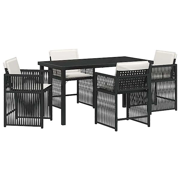 vidaXL Garten Essgruppe 5-Tlg Schwarz Poly Rattan 3380770 günstig online kaufen