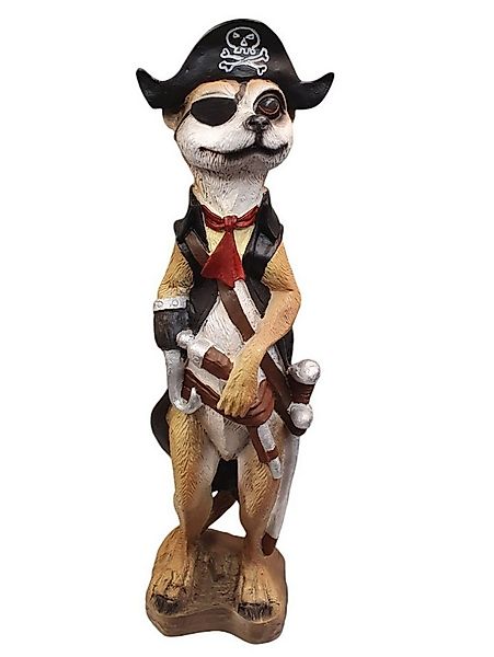 Figurendiscounter Gartenfigur Figur Erdmännchen Pirat 65 x 19 x 15 cm braun günstig online kaufen