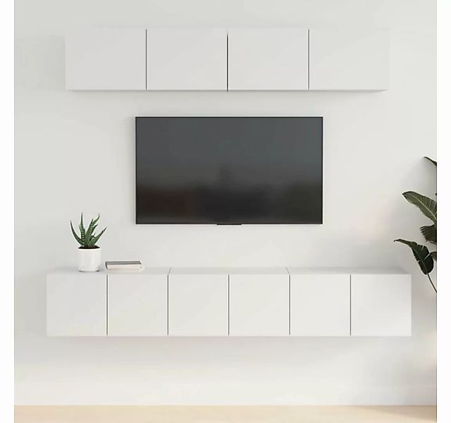 vidaXL TV-Schrank 5-tlg. TV-Schrank-Set Weiß Holzwerkstoff (5-St) günstig online kaufen