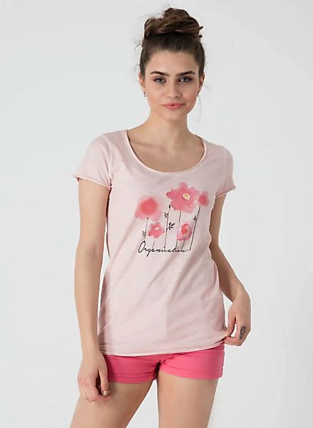 Bedrucktes T-shirt Aus Bio Baumwolle Mit Blumen Motive günstig online kaufen