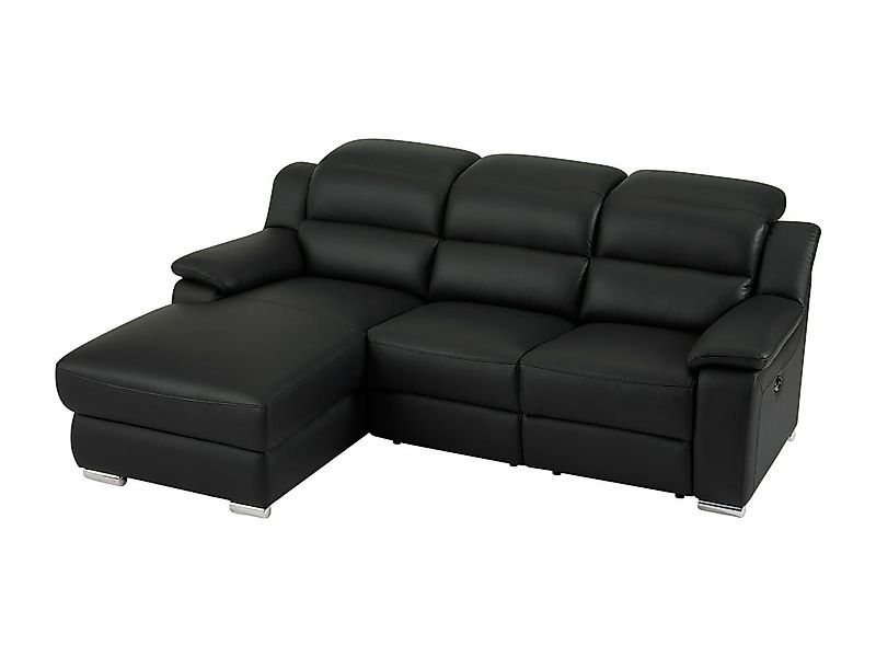 Eckrelaxsofa elektrisch - Ecke links - Leder - Schwarz - ARENA III günstig online kaufen