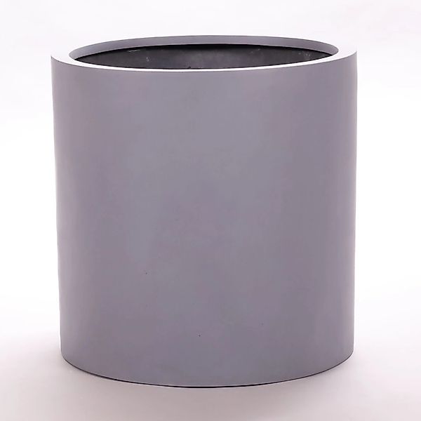 Elegant Einrichten Pflanzkübel Fiberglas Zylindrisch D50xH50cm Grau günstig online kaufen