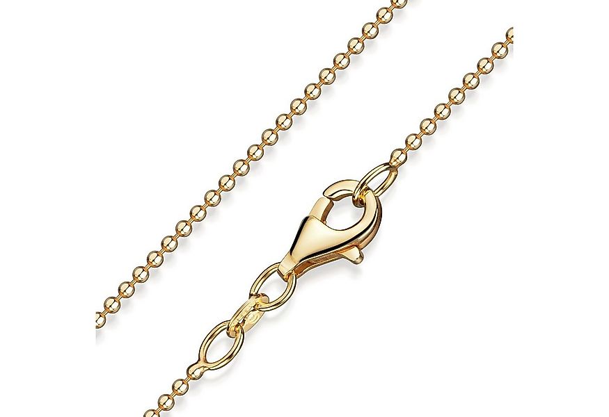 Materia Gliederkette Damen Gelbgold Kugelkette fein 1mm K73, Sterlingsilber günstig online kaufen