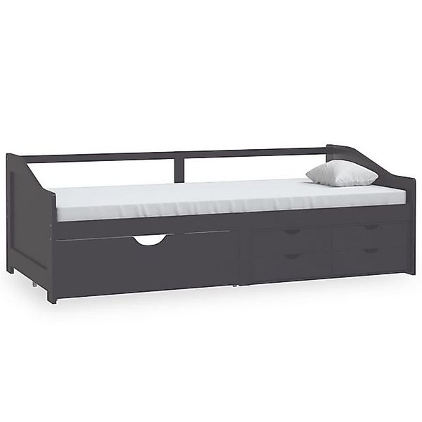 vidaXL Gästebett Tagesbett Gästebett 3-Sitzer mit Schubladen Grau Kiefernho günstig online kaufen