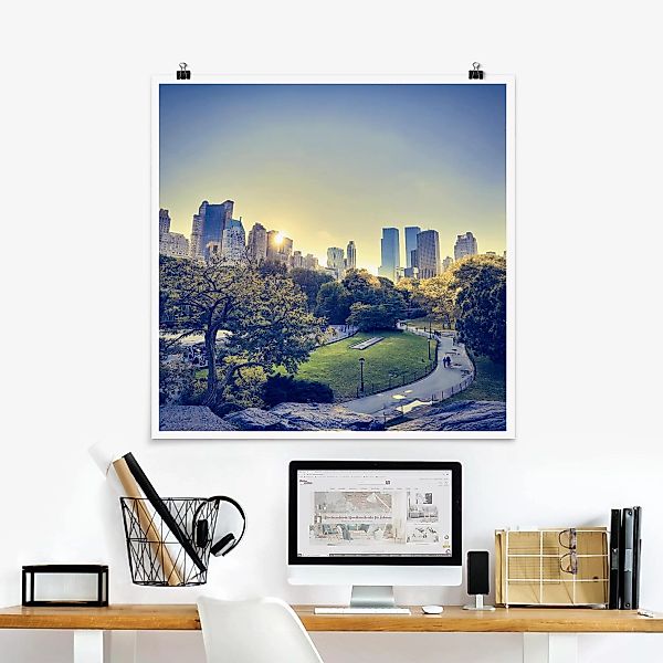 Poster Architektur & Skyline - Quadrat Peaceful Central Park günstig online kaufen