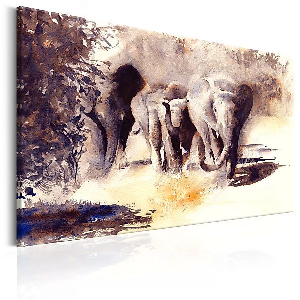 Wandbild - Watercolour Elephants günstig online kaufen