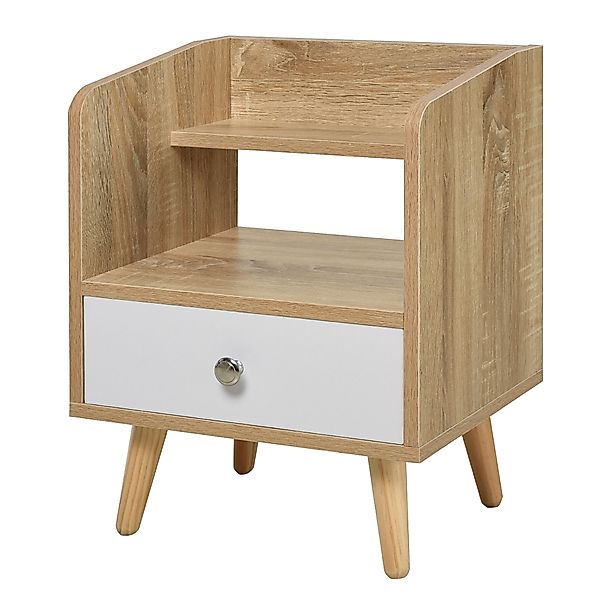 HOMCOM Nachttisch mit Schublade und Regal, Erhöhter Nachtschrank, Nachtkomm günstig online kaufen